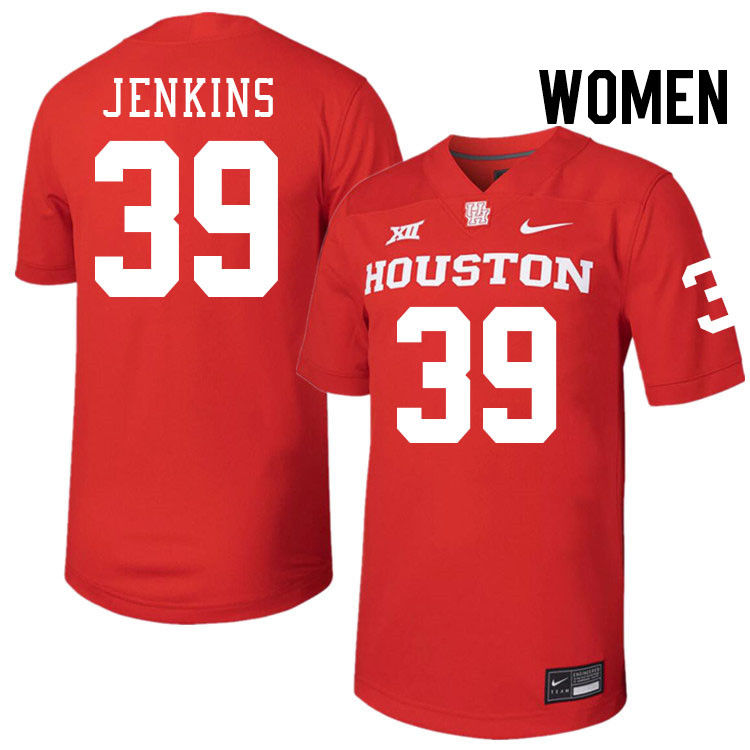 Women #39 Carter Jenkins Houston Cougars College Football Jerseys Stitched-Red